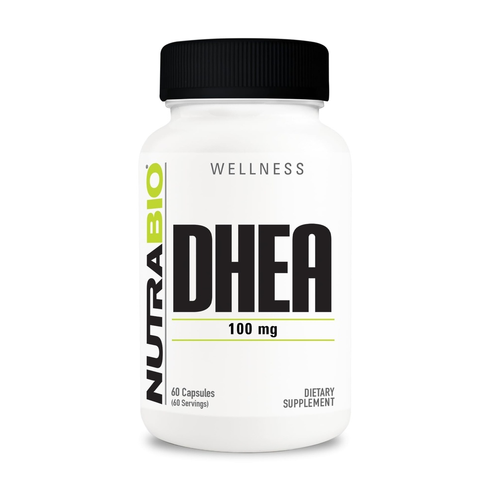 NutraBio DHEA συμπλήρωμα για άνδρες και γυναίκες- DHEA (100 mg) 60 κάψουλες
