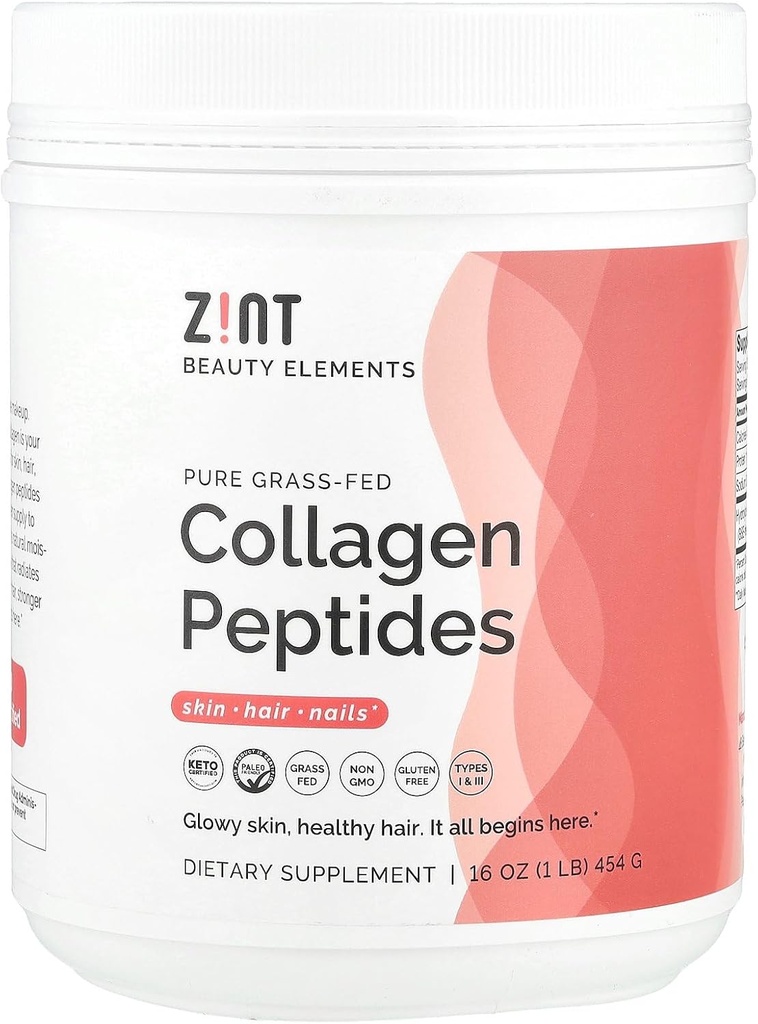 Zint Collagen Peptides Toz (16 Ounce): Anti Aging Hydrolyzed Collagen protein Toz Güzellik Tamam - Cilt, Saç, Çiçekler