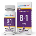 Superior Source B-1 100 mg - Vitamin B Supplement Sağlıklı Enerji ve Büyüme - Nervous & Digestive System Support Formula with Thiamin - 100 Sublingual Discrypt Tablets