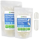 XPRS Nutra Gelatin Boyut 3 Ayrılı Kapsüller - 500 Kont Clear Boş Kapsüller Çantada Ayrıldı - Boyut 3 Gelatin Pills Tamamlanabilir Gel Caps For Do-It- Yourself Supplement