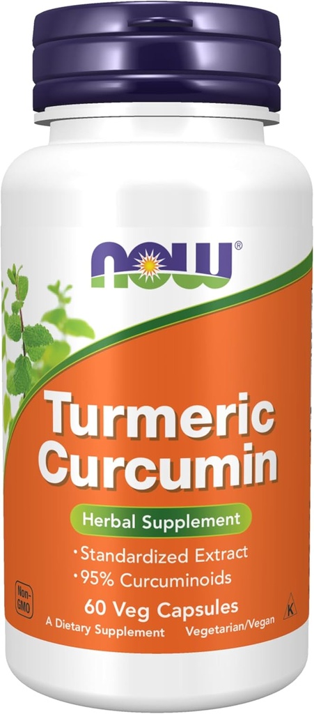 Şimdi Gıdalar Tamamlar, Turmeric Curcumin, Turmeric Root Extract'tan Türlenmiş,% 95 Curcuminoids, Herbal Supplement, 60 Veg Capsules