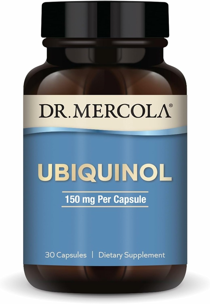 Dr. Mercola Ubiquinol 150 mg, 30 Σερβιέτες (30 κάψουλες), Συμπλήρωμα διατροφής, Υποστηρίζει την παραγωγή ενέργειας, μη ΓΤΟ
