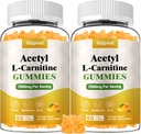 2 Pack Acetyl L-Carnitine Supplement, Enerjiyi artırmak için Doğal Beslenme Tamamı, Immunity, Vegan, Orange Flavor, 120 Kont