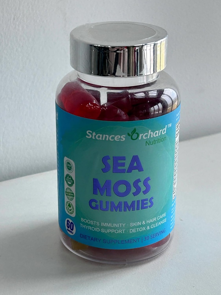 Sea Moss Gummies, Sea Moss Gummies for Yetişkinler & Çocuklar için C D çinko, İrlandalı Deniz Moss, Bladderwrack, Burdock Root - Ekstra Güçlü Immune, Detox & Cleanse, Skin Saç Sağlığı - Vegan ABD'de Yaptı