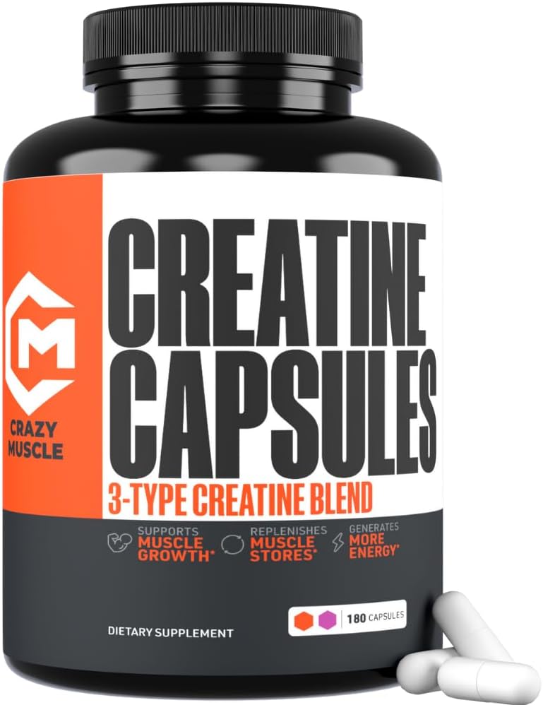 Tinatine Capsules, 5g Premium 3X ThreeAtine Pre Workout Bulk Muscle Mass Winer, High Abxia Pills Alternative Best Performance for Men Women, 180 Capsules
