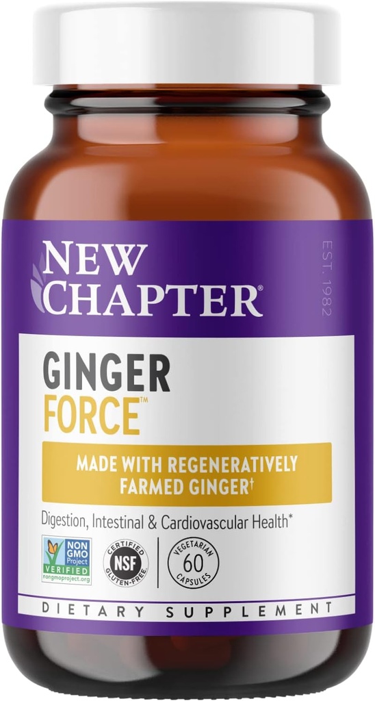 Yeni Bölüm Ginger Supplement Force with Super critical Organic + Non-GMO Materialss Vegetarian Capsules, 60 Count