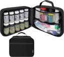 Büyük Padded Pill Şişe Organizer, Tıp Bag, İlaçlar, Vitaminler ve Tıbbi Malzemeler - Seyahat Hekimliği Organize ve Ev Depolama Med Bag - Siyah (Without Lock)
