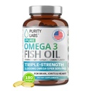 Saf Laboratuvarlar Omega 3 Fish Oil 3000 mg - DHA & EPA Omega 3 Fatty Acid Supplements to Support Heart and Brain Health - Immune Support Supplement - 180 Softgels (60 Hizmet)