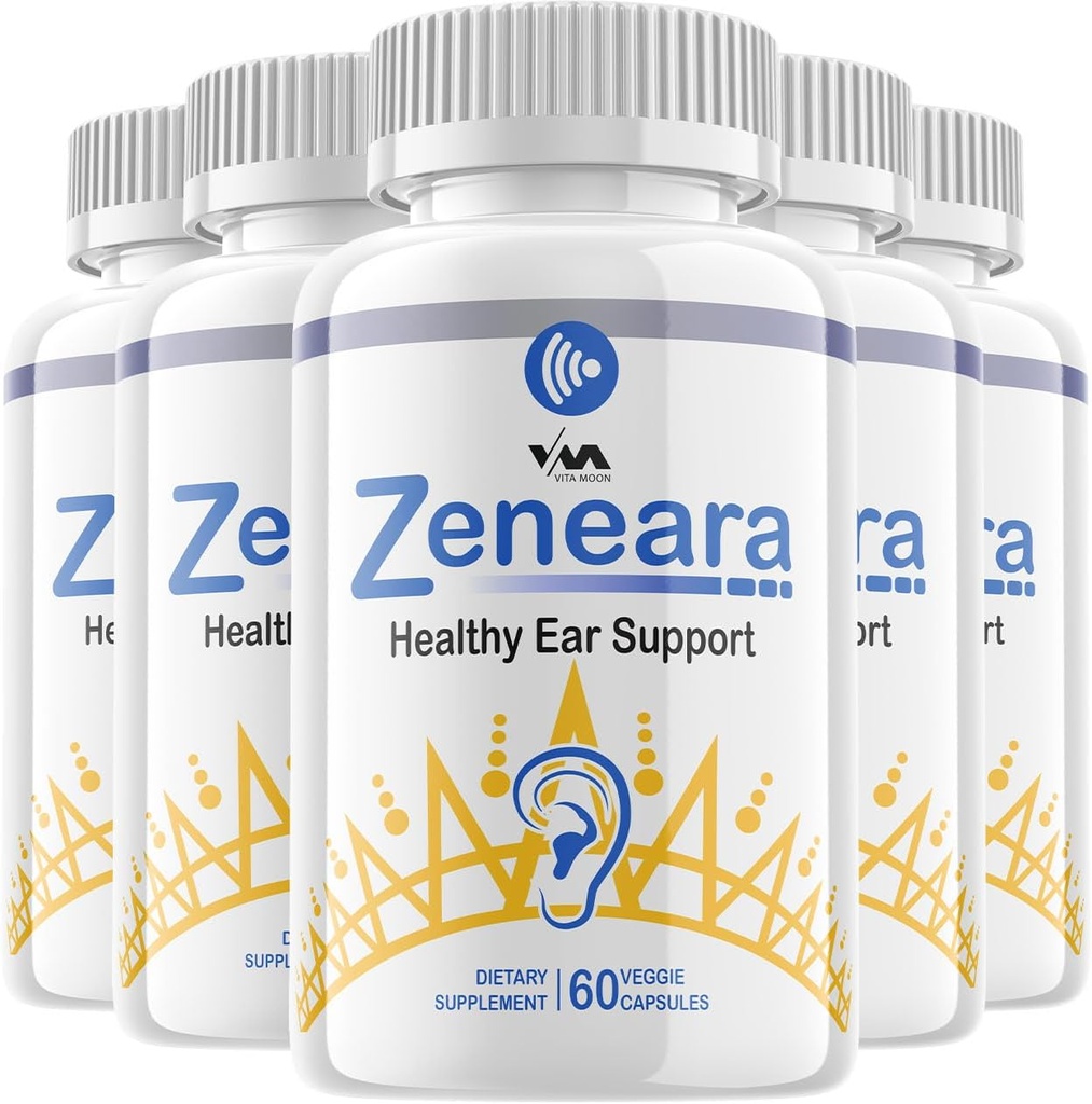 (5 Pack) Zeneara - Gelişmiş Formula Sağlıklı Kulak Desteği, İşitme Sağlığı ve Wellness, 300 Capsules