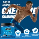 Erkekler ve Kadınlar için Kretine Monohidrat Gummies for Men & Women-5g of Tinatine Monohidrat per Service- Help Artgar Free,Vegan,Blueberry Flavor, 120 Kont