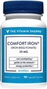 The Shoppe Comfort Iron 25MG, Klinik olarak Konut, Enerji Üretimi ve Immune Support, Gentle & Non-Constipating Supplement (90 Veggie Capsules)