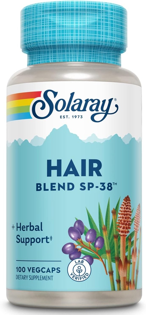 SOLARAY Saçları SP-38 | Herbal Mix / Cell Salt Nutrients Sağlıklı Saçları Desteklemek | 50 Hizmet | 100 VegCaps
