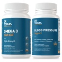 Dr. Tobias Omega 3 Fish Oil & Blood Pressure Support Supplements for Heart, Brain, Immune, Circulatory Health, with Vitamin C, B6, B12, Niacin, Folate & Herbs