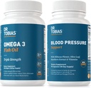 Dr. Tobias Omega 3 Fish Oil & Blood Printing Support Supplements for Heart, Brain, Immune, Circulatory Health, C, B6, B12, Niacin, Folate & Herbs