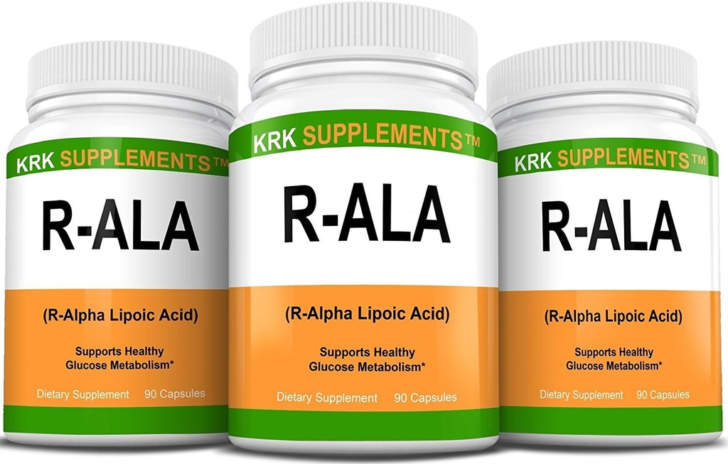 3 Şişeler R-ALA R-Alpha Lipoic Acid 200 mg 270 Total Capsules