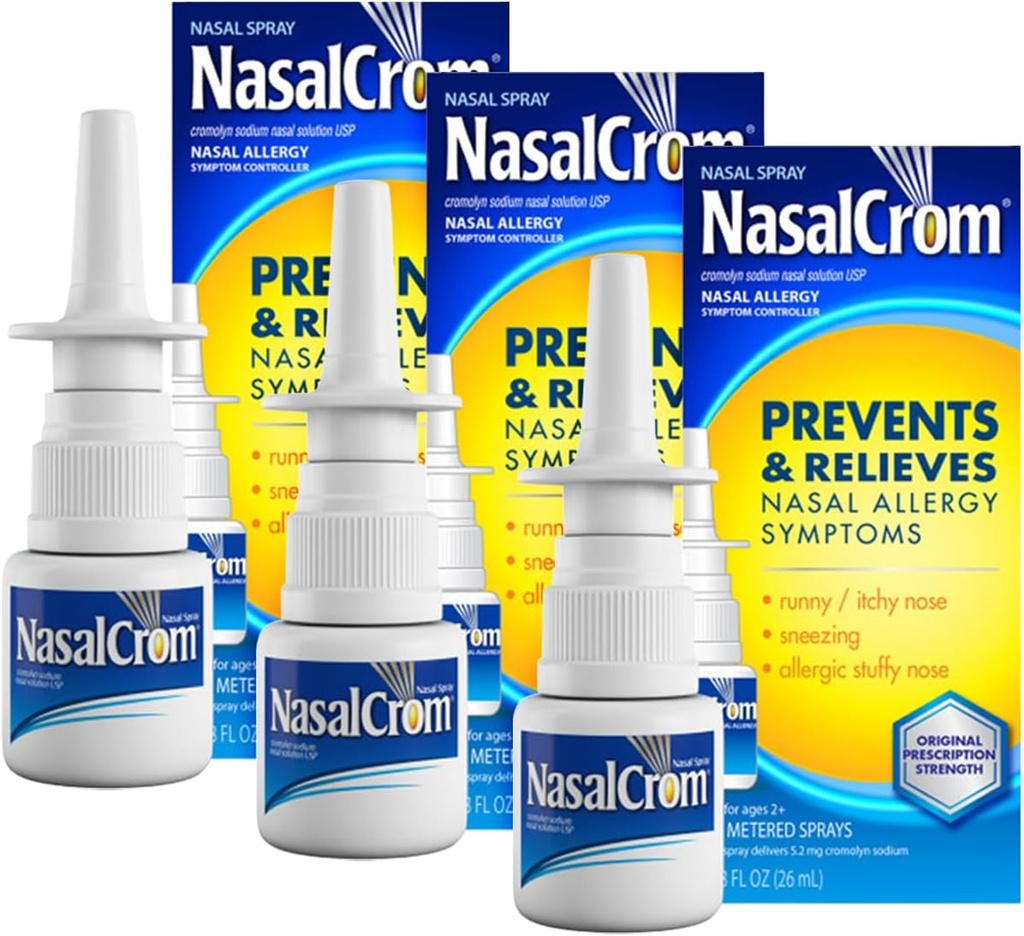 NasalCrom Nasal Sprey Alerji Symptom Controller | 200 parfüm | .88 FL OZ (3 Pack)