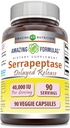Amazing Formulas Serrapeptase Supplement | 40.000 IU | Veggie Capsules | Non-GMO| Gluten Free | Made in USA (90 Count)
