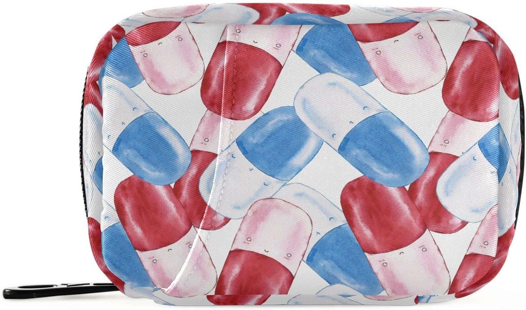 Pill Organizer Drugs Pill Box 7 Günlük Pill Case Bag Travel Pill Organizer Bag with Surface Portable Weekly Case Compact Boyut for Vitamin Supplement Sahibi