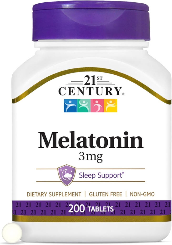 21st Century Melatonin 3 mg Tablets, 200 Count