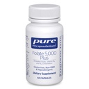Καθαρές ενθυλακώσεις - Folate 5.000 Plus - Ενεργό φολικό, βιταμίνη Β12 και B6 Συνδυασμός - 60 κάψουλες