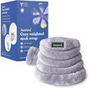 ASUTRA Weighted Neck Wrap, Plush Gray - Hands-free Βάση θέρμανσης μικροκυμάτων για λαιμό και ώμους, ζεστό και κρύο συμπίεση, Αρωματοθεραπεία λεβάντα
