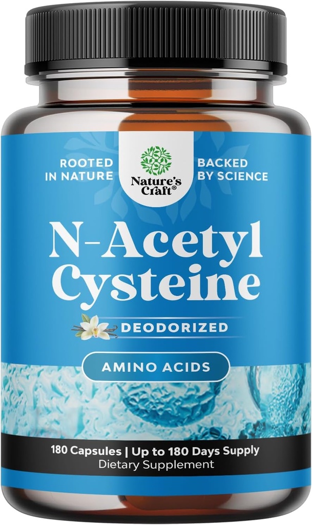 Συμπλήρωμα NAC N-Acetyl Cysteine 600mg - Poent Vegan Υψηλή Απορρόφηση NAC 600mg Κάψουλες Glutathion Precursor για Liver Cleanse Detox & Repair Plus Lung Health and Immunity Support (180ct)
