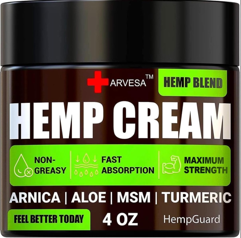 Doğal Hemp Cream - Yüksek Güçlü Hemp Petrol Ekstraksiyonu - 4 fl oz