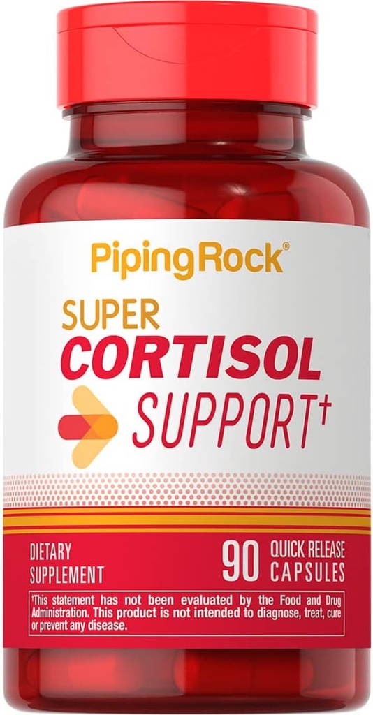 Piping Rock Cortisol Manager Supplement | 90 Capsules | Support for Women and Men | Non-GMO, Gluten Free