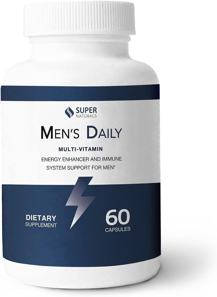 Super Naturals Men's Daily Multivitamin Energy Advancedr ve Immune System Support for Men (60 Capsules, 30 Day Supply)