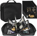 Travel Jewelry Organizer Case, Jewelry Τσάντες Jewelry Αποθήκευση Βιβλίο Binder με Clear Zipper Velvet Pouch για Ταξίδια, Earrings, Δαχτυλίδια, Κολιέ, βραχιόλι