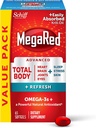 MegaRed Omega-3 Toplam Vücut + 500 mg Softgels, (65 Bir Şişede Kont), Ab Easysorbed Krill Oil, Kalbinizi, Ortaklarınızı, Beyin & Gözlerinizi Desteklemek için,