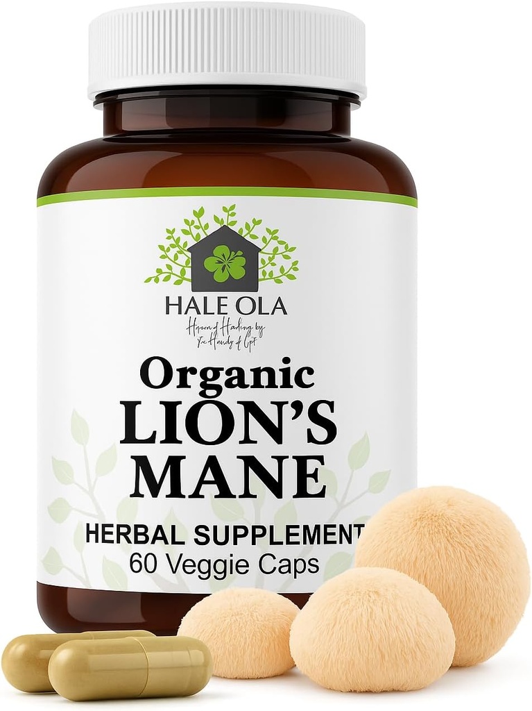 Lions Mane Supplement Capsules - Non-GMO & Kosher sertifikalı Lions Mane Mushroom Capsule for Cognitive Function, Nerve Health, Brain Hücre Büyüme, Focus & Memory - 60 Capsules