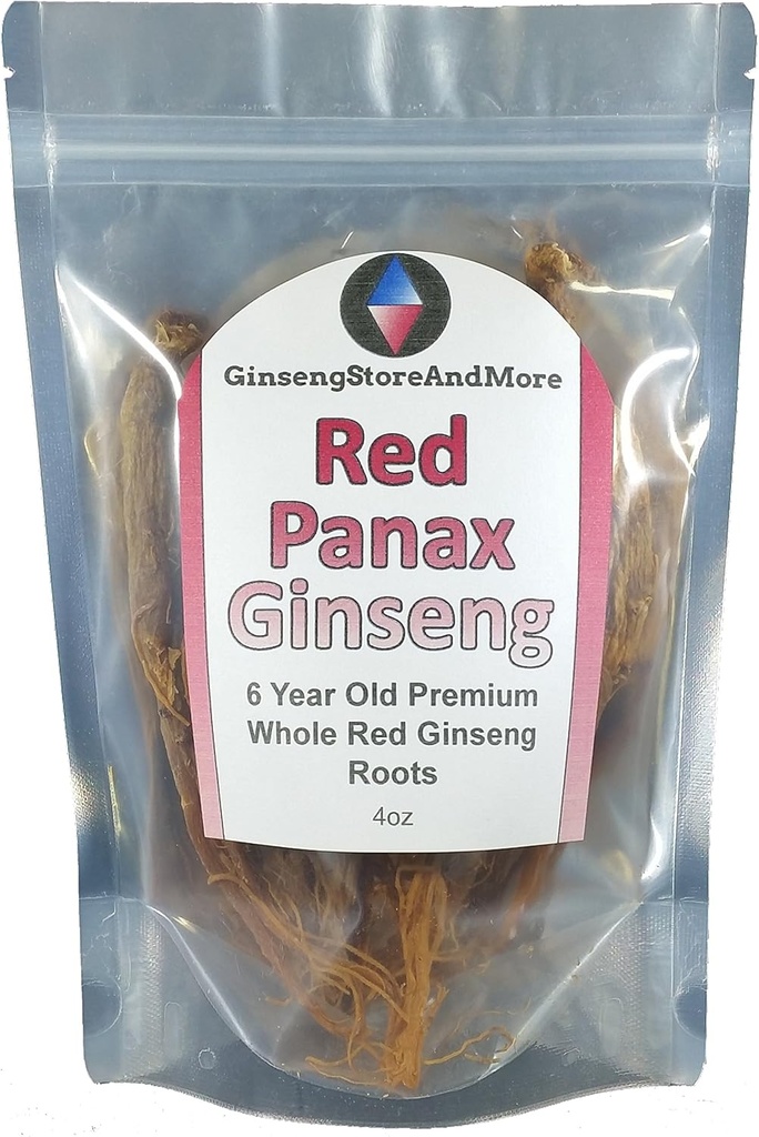 Red Panax Clooney 1-16oz | 6 Yıl Eski Tüm Kökler | Kore Kızıl Deri | Premium Grade, Çok Büyük | Enerji için Yüksek Ginsenositler, Ruh Sağlığı ve Erkekler için Performans (4oz)