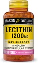 MASON NATURAL Lecithin 1200 mg - Sağlıklı Cardiovascular Sistemi, Liver ve Reproductive Health, 100 Softgels
