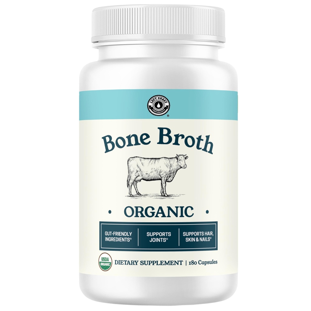 Grass-Fed Bone Broth Capsules with Collagen from Organic Bone Broth Toz. Çiçekler, Saçlar, Ortaklar ve Digestive Health * Destek. Gut Friendly-Ingredients, 180 Capsules