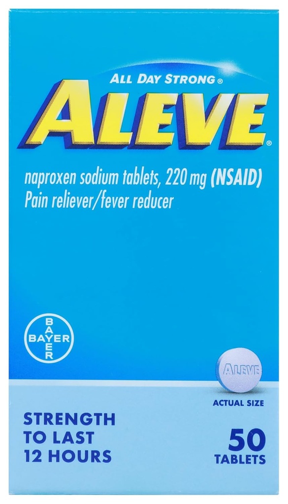 Aleve, Pain Reliever/ Fever Reducer 220 mg δισκία, 50 Count