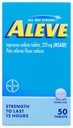 Aleve, Pain Reliever/Fever Solution 220 mg Tablet, 50 Kont