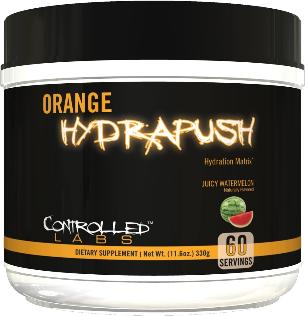 Ελέγχονται LABS Orange HydraPush Ηλεκτρολύτη σκόνη, 60 σέρβις - Προηγμένη ζάχαρη-ελεύθερος ενυδάτωσης ανακάτεμα ποτών με Coconut Water & Taurine - Ενίσχυση της ενέργειας & αύξηση της αντοχής (Νερόμελο)