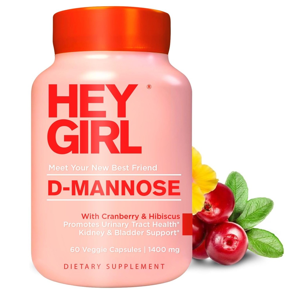 D Mannose Capsules - Fast-Acting UTI Supplement - Cleanse & Flush Impurities - Natural D-Mannose Toz, Cranberry, Hibiscus & Dandelion - Kadınlar için Alternatif, 60 Capsules
