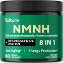 8in1 NMNH - NMN Supplement Alternative - NAD Supplement to Support NAD Levels, Fisetin, Resveratrol, Quercetin, Turmeric, Berberine, D3 & C - 60 Kont for 30 Days