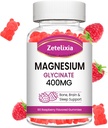 Magnezyum Glycinate Gummies, High Abxia Magnezyum Glycinate Supplements for Relaxation, Sugar Free Chews for Yetişkinler & Kids, Raspberry Flavor 60 Cts