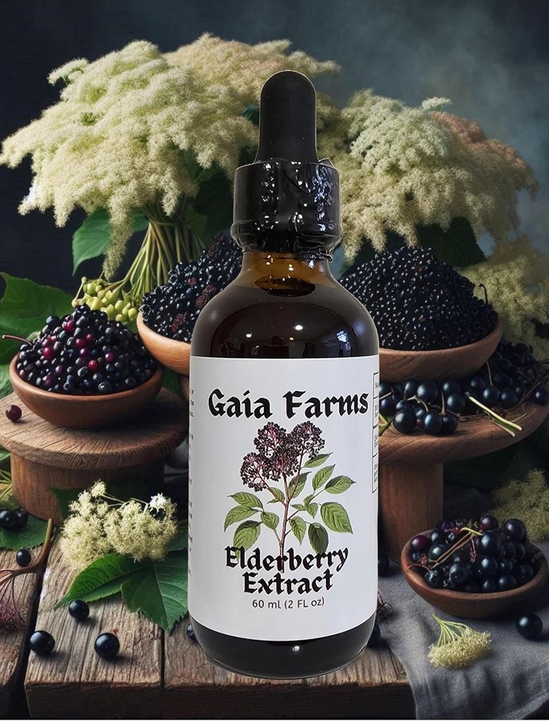 Elderberry Tincture, 2oz | Organik | No-GMO | Kış Immune ATM!