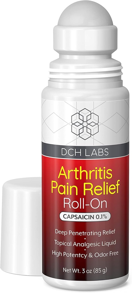 Arthritis Pain Relief Roll-on, Deep Peneting Capsaicin Blocks Your Muscle & Joint Pain Messengers, For Hands, Bile, Feet, Dizler & Back, 3 Ounces,