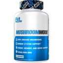 Evlution Vegan Organik Mushroom Supplement Capsules - Organik Lions Mane Mushroom Capsules with Cordyceps and Reishi Blend - Nootropics Brain Support Supplement for Focus and Energy - 30 Servisler