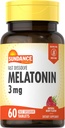 Sundance Melatonin 3 mg Hızlı Dissolve | 60 Vejetaryen Tabletler | Natural Berry Flavor | Vegetarian, Non-GMO ve Gluten Ücretsiz Supplement