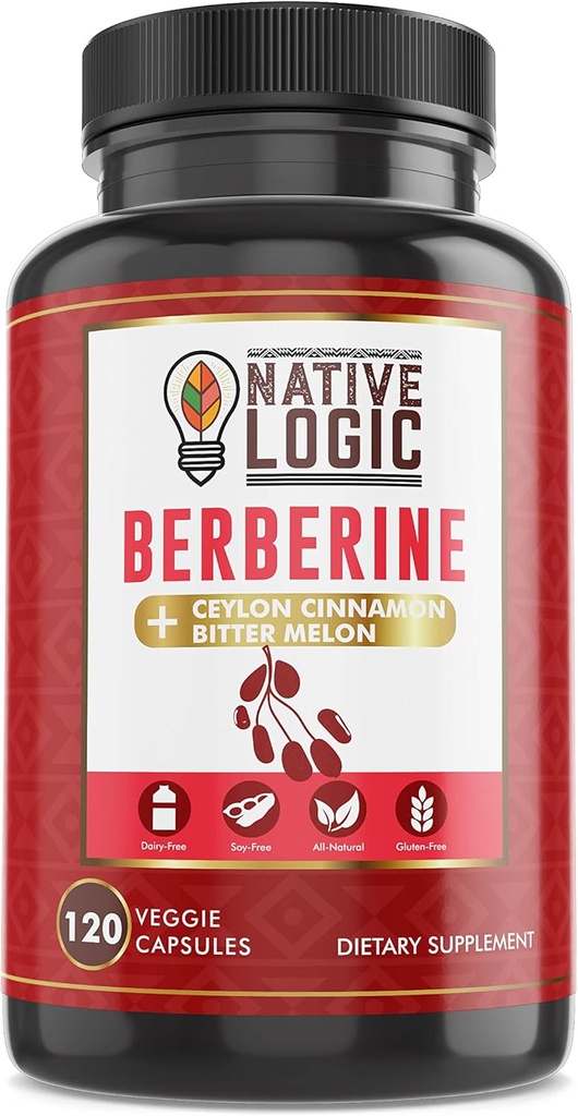 Berberine HCL 1200 mg with Ceylon Cinnamon, Bitter Melon ve Green Tea Extract | Supports Cardiovascular and GI Health with Immune System Support - 120 Capsules