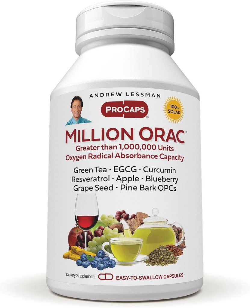 ANDREW LESSMAN Milyon Orac 240 Capsules - Yoğun Standardize Plant-Baseds teslim eder. Güçlü Anti-Oxidants ve Koruyucu bileşikler. Free-Radicals Damaging, Hayır Katkıları