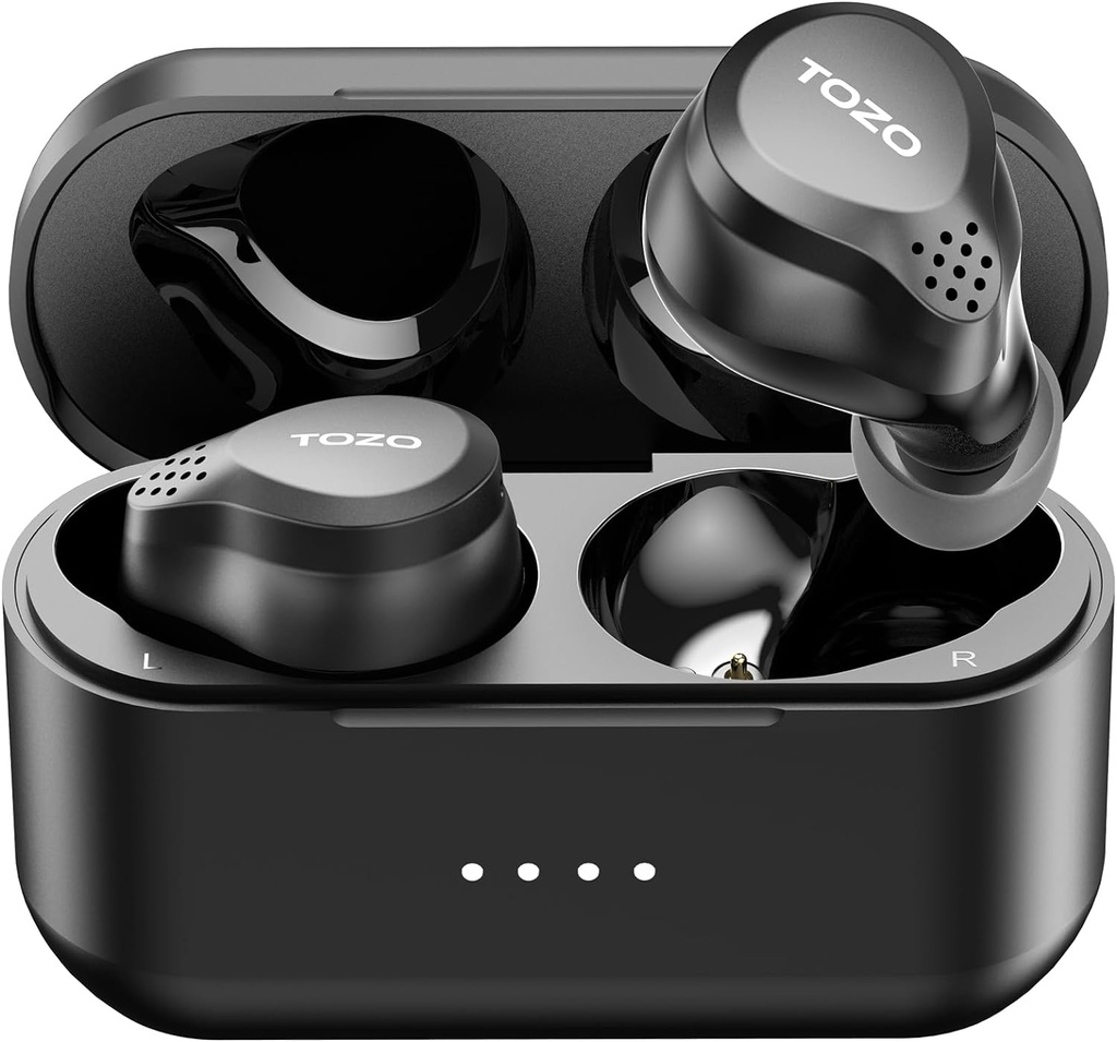 TOZO New NC7 All-Function Hybrid Active Gürültü Kablosuz Earbuds, Bluetooth 5.3 Ultra Long 72H Playtime, in-Ear Detection, App Customization, Immersive Sound Deep Bass Headset