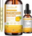 Magnezyum 500 mg Liquid Drops - Yüksek Abxia 5in-1 Magnezyum Kompleksi Glycinate, Malate, Citrate, Taurate - Bone, Muscles, Nerves & Energy - Vegan Formula, Sugar Free, 2 Floz.