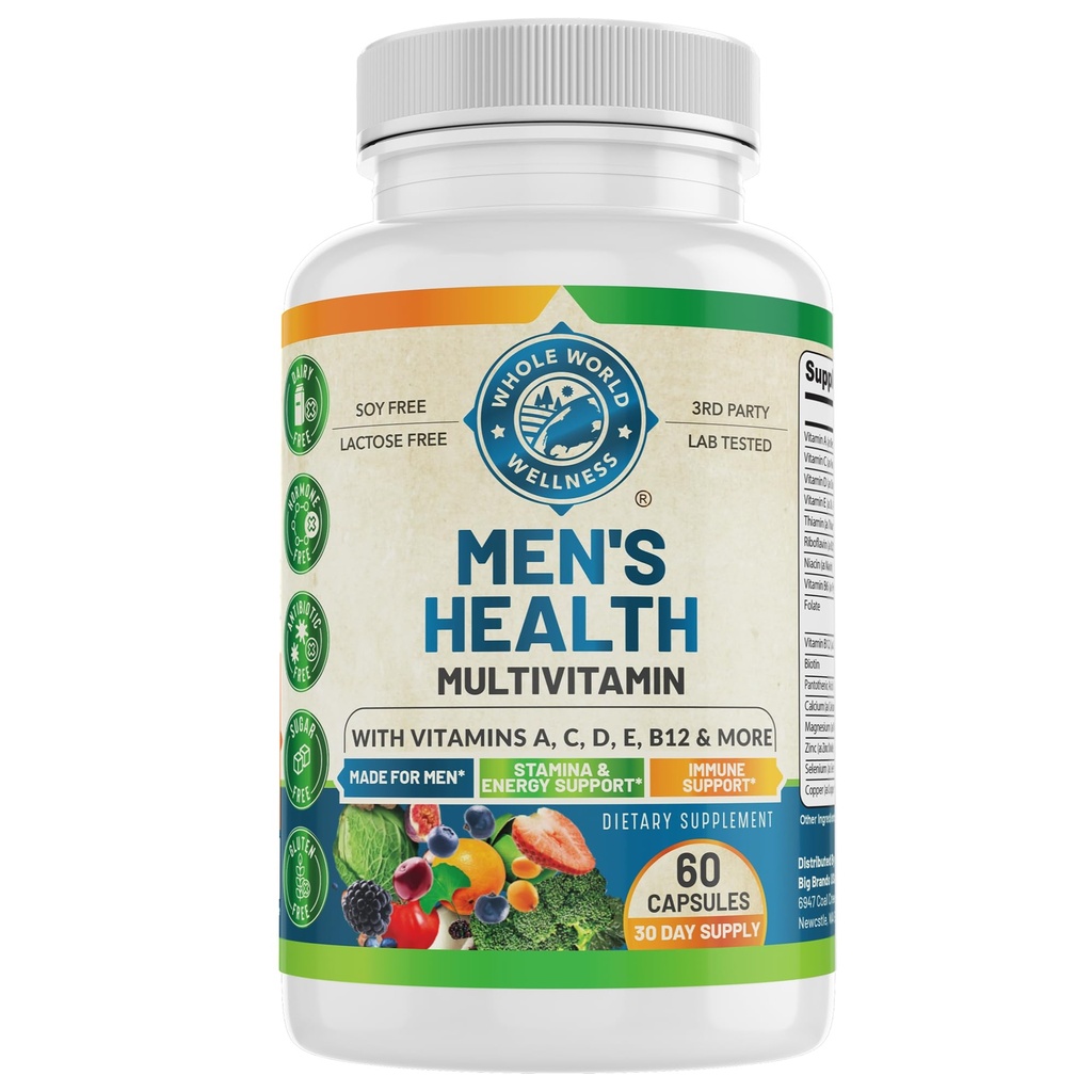 Mens Daily Multivitamin Multimineral συμπλήρωμα για την ενέργεια, Focus, Stamina & Performance. Φτιαγμένο για Άντρες με 30+ θρεπτικά συστατικά, Φρούτα & Ενέργεια Blend. Ανδρικές Βιταμίνες 60 Κάψουλες, Κατασκευασμένες στις ΗΠΑ.